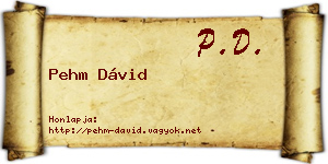 Pehm Dávid névjegykártya